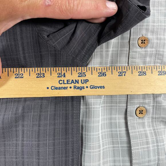 Island Shores Button Up Shirt Lot Of 2 Men's XL Gray Cork Button Casual Beach - Picture 7 of 10